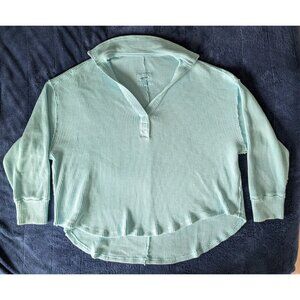 Aerie Waffle Shirt - XL - Oversized Fit - Blue - Cozy and Warm!